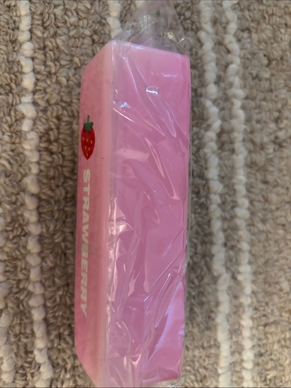 Pink Strawberry Scented Butter Shaped Squishy toy - Picture 3 of 4
